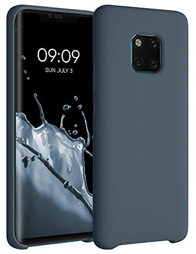 kwmobile Hülle kompatibel mit Huawei Mate 20 Pro Hülle - Silikon Handy Case - Handyhülle weiche Oberfläche - kabelloses Laden - Dunkler Schiefer