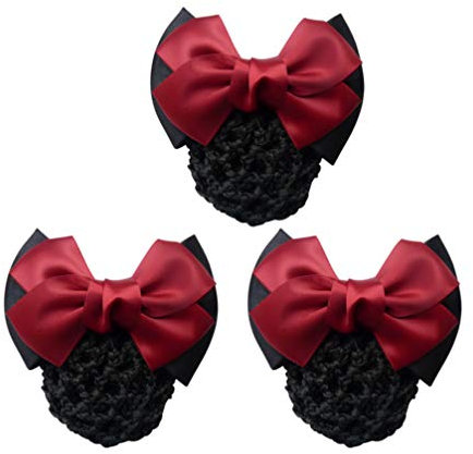 3st Haarschleife Knoten Haarnetz-brötchenabdeckung Bogen Haar Haarspange Snood-haarnetze Für Brötchen Bogen Haarnetz Für Frauen Mesh-haarspange Frankreich Französisch Damen