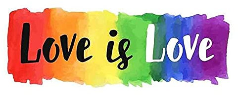 EROSPA® Auto-Aufkleber - Love Is Love Schriftzug - Rainbow Regenbogen - 10 x 4,7 cm - Car-Sticker - Gay Pride LGBT