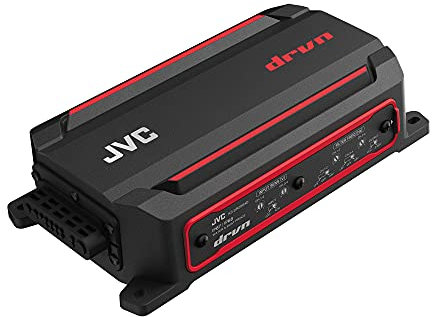 JVC KS-DR2004D 4-Channel Compact Digital Amplifier (600W) for Car, Marine, UTV & Motorsport Vehicles, Solid Corrosion-Resistant Aluminum Chassis, IPX6, IPX7 & IP6X Certified and Vibration-Proof