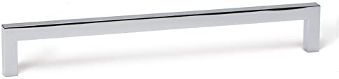 Gedotec Stangengriff lang | DER U | Möbelgriff Chrom poliert Länge: 168 mm - Bohrabstand: 160 mm | 1 Stück | Relinggriff für Küche mit Zubehör | Griff Möbel | Schrankgriffe Badezimmer-Schrank