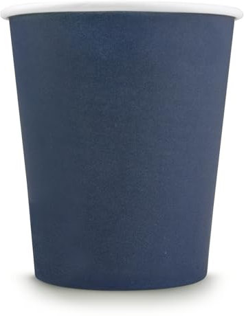 Wellsamed WELLSACUP 1000 Stück Pappbecher 180 ml Dunkelblau, geeignet für Heiß- und Kaltgetränke, Coffee to Go, Business, Veranstaltungen, Party
