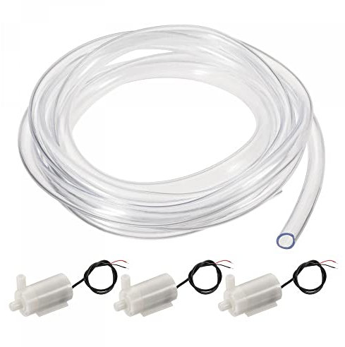 sourcing map Mini Pompe à eau DC 5V Micro Submersible Moteur avec Transparent Vinyle Tube pour Plante Fleur Jardinage