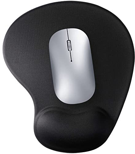 Audimi Petit tapis de souris avec repose-poignet et base en caoutchouc antidérapant pour ordinateur portable, PC, travail, jeux vidéo (noir)