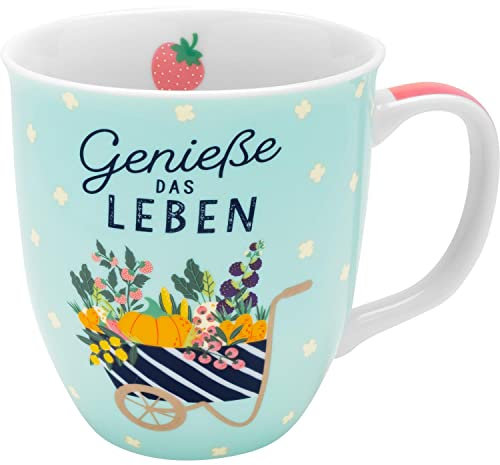 GRUSS & CO Tasse Motiv Garten | Sprüchetasse, Porzellan, 40 cl | Geschenk, Geburtstag, Freundschaft | 47608