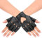 jerbro 1 Paar Punk Handschuhe Halb Finger PU Leder Aushöhlen Fingerlose Handschuhe für Erwachsene Hip Hop Halloween Cosplay Performance Kostüm