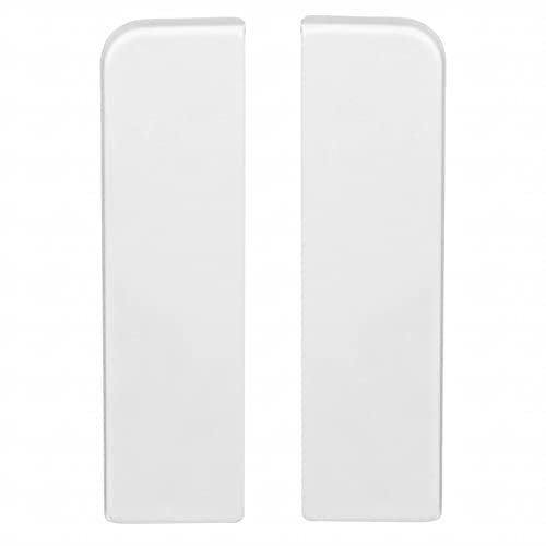PROVISTON | Endkappen für MDF-Sockelleisten | 15 x 58 mm | Kunststoff | Weiß | Fußleisten Zubehör | 2 Stück