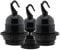 Art Deco Emporium Triple Pack E27 Lampholder in Black Bakelite with Shade Ring and Deco Styled Chain Hook for Hanging Light Fittings, Black Ceiling Light Fitting or Pendant Light Fitting