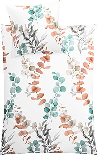 Kleine Wolke Bettwäsche Satin FABALES Eucalyptus 135 x 200 cm und 80 x 80 cm