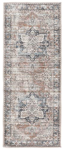 RugVista Dhabi Oriental Teppich - Terrakotta/Blau Teppich 80x200 Moderner, Läufer Teppich