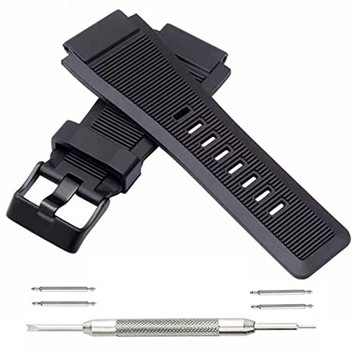 Kevisae 34 mm x 24 mm Gummi-Silikon-Uhrenarmband, kompatibel mit Bell & Ross B&R BR-01 BR-03 92 Diver mit gratis Federsteg-Werkzeug, Bell & Ross Uhrenarmband (Schwarz – Schnalle)
