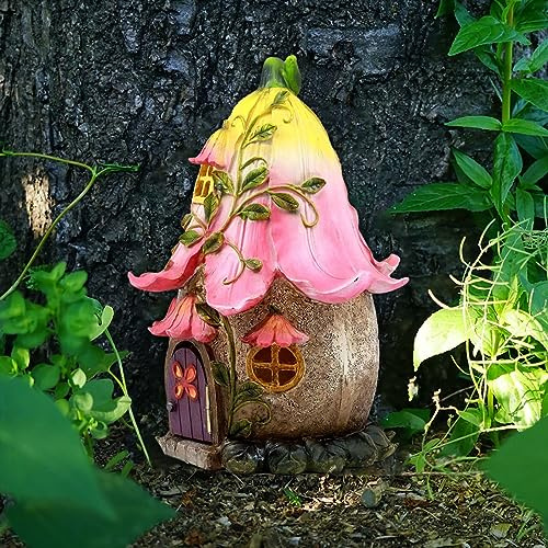 OWKAY Miniatur Mini Holz Tür Fee Wichtel Tür Mikroskopische Statue Haus Hof Kunst Baum Skulptur Ornament Outdoor Garten Dekor Flach