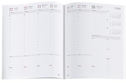 Miquelrius - Nachfüllpack Jahresplaner 2024 Hülle Wochenansicht Vertikal Pro Größe 210 x 297 mm, Spanisch, Portugiesisch und Englisch