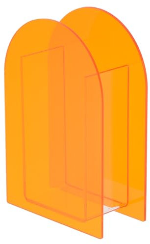 PATIKIL 5X2X7 Vase en Acrylique, Vase Floral en Acrylique en Forme D'Arche, Transparent, Vase Décoratif en Plastique Géométrique pour Centre de Table, Décoration D'Intérieur, Orange.