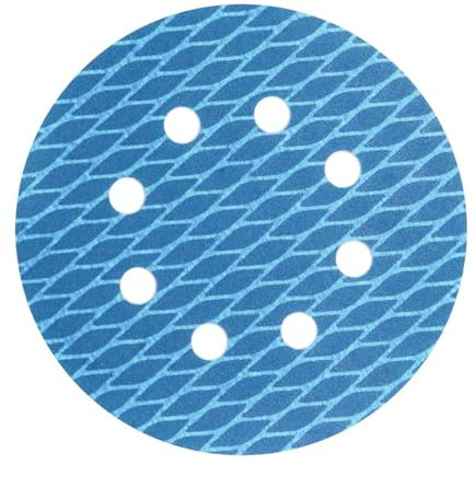 HOTCKB 15 Pièces Disque Abrasif de 180mm Papier Abrasifs 8 Trous Forme Losange Disque a Poncer Bleu Grain 60
