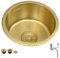 Cuisines Évier De Cuisine en Acier Inoxydable Doré Lave-Vaisselle Comptoir De Bar Petit Évier Rond 32/36/40cm Évier Simple Au-Dessus Et Au-Dessous du Comptoir Bain (Color : Gold, S : 40 * 40cm)