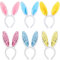 AWCIGG 6 Stück Hasenohren Haarreif, Plüsch Osterhasenohren Stirnband, Bunny Ears, Hase Ohren Haarreifen für Kinder Erwachsene Ostern Party Hochzeit Geburtstag Kostüm Cosplay