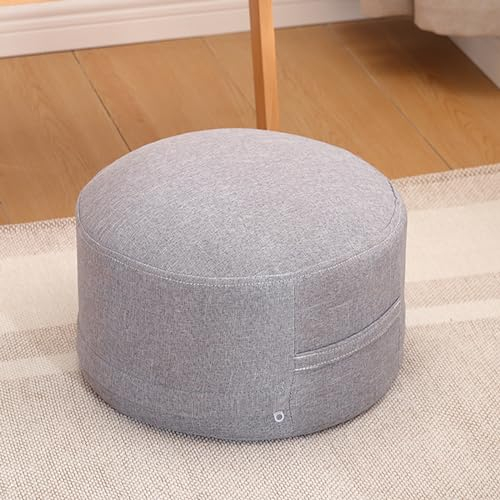 ALMASI Meditationskissen, 20 cm dick, Yoga-Kissen zum Sitzen auf dem Boden, mit EPE-Schaum gefüllt, Bezug aus Baumwollleinen, maschinenwaschbar, Meditationskissen, Yoga-Kissen für Männer und Frauen