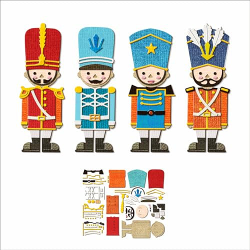 XMZZMX Soldiers Guard Zeremonielle Metall-Stanzformen für Kartenherstellung, Papierprägestanz-Set, Vorlagen, Aufbewahrungstaschen, Zubehör, Fotorahmen, Album, DIY, Scrapbooking, Schablonen-Sets