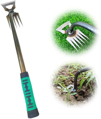 Topbashgo Gartenarbeit Hand Unkrautstecher, Fugenkratzer Unkraut, Unkrautstecher, Outdoor-Garten-Reinigungsschaufel, Gartengeräte, Profi Trimmer Unkraut Geeignet zum Jäten (5 Zähne)