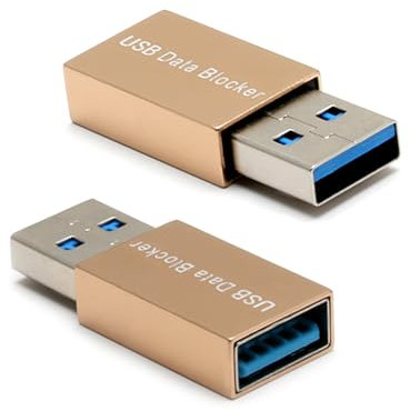 brileze 2PCS USB Data Blocker 3rd Gen Secure Fast Charging Data Defender Adapter Portable Smartphone Data Sync Anti-Hacking Against Juice Jacking Blocking Unwanted Data Transfer USB Condom