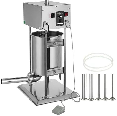 10L/12L/15L Elektrischer Wurstfüller, Wurstfüller, Wursthersteller, vertikal, kommerzielle Qualität, mit 5 Fülltrichtern(10L (liquefied gas))