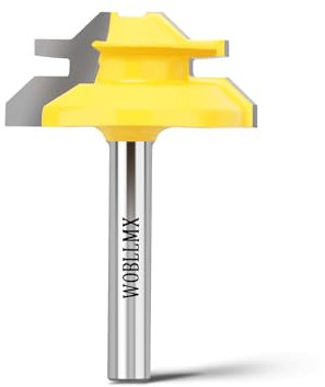 WOBLLMX 45 Grad Verleimfräser Gehrung Fräse 6mm Schaft,12.7mm Schnitthöhe,45°Lock Miter Router Bit Holzbearbeitung Schneidwerkzeug für Graviermaschine Trimmmaschine(1PCS)
