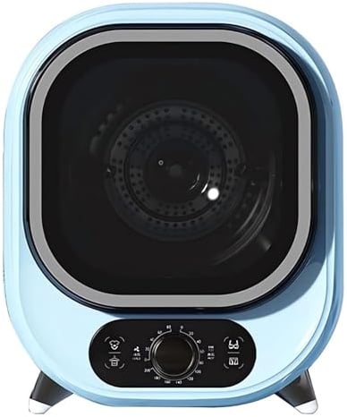 Tragbarer Kondenswassertrockner 0-200 Minuten heiße und kalte Luft 3D-Trocknung 5kg belüfteter Trockner 35dB leise Perfekt für den Einsatz auf der Arbeitsplatte oder an der Wand(Blue)