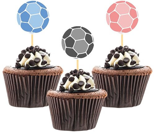 24 Stück Handball Cupcake Topper, Tortendeko Handball für Geburtstag Deko, Fan Party, Kinder Party Dekoration