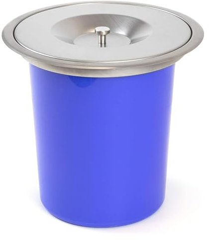 Well Home - Poubelle intégrée dans les plans de travail, avec couvercle en acier inoxydable de 5 L, bleu