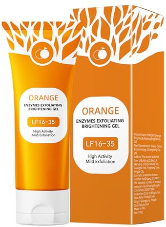 Orange Peeling Gel,Orange Face Scrub,Natural Body Scrub for Deep Cleansing Moisturizing Scrub with Enzymes,Organic Face and Body Exfoliating Gel,Deep Nourishing for Dry & Hydrating,Women & Men
