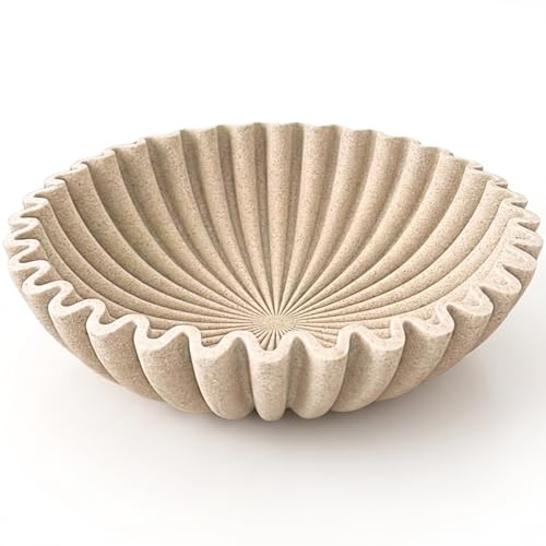 OAKOA Large Decorative Bowl for Home Decor - Purse Bowl Decor - Key Bowl for Entryway Table - Coffee Table Bowl - Organic Modern Home Decor