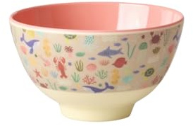 Rice Melamin Schüssel Kinderschüssel Schale klein - koralle - Ocean Print