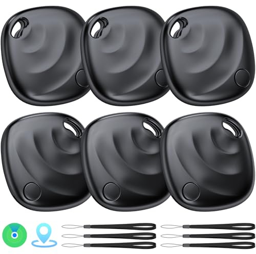 [Apple MFi-Zertifiziert] Air Tag Schlüsselfinder 6er Pack, GPS Tracker Smart Tag Kompatibel mit Apple Wo ist? (Nur iOS), Schlüssel Finder für Auto/Taschen/Brieftasche, Kleine Koffer Tracker, Schwarz