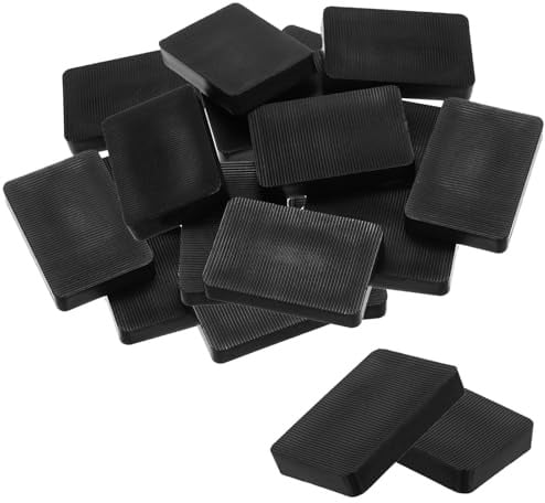 Unterlegplatten Kunststoff, 30 Stück Ausgleichsplatten aus Kunststoff, 60 x 40 x 10 mm Kunststoffe Verglasungsklötze, Abstandhalter Fenster, Abstandshalter Set, für Verlegen Fliesen, Schwarz