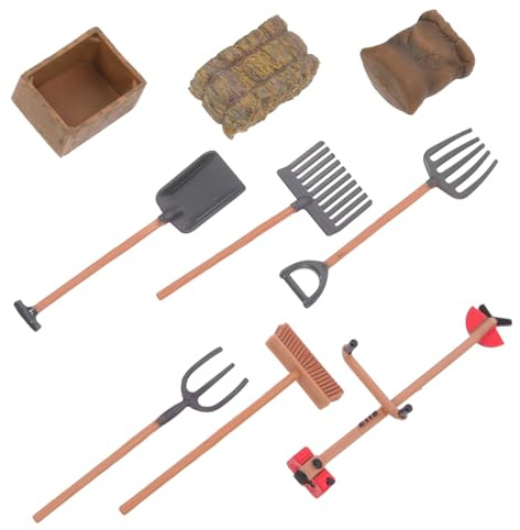 ORFOFE Mini Farm Tool Realistic Miniature Garden Decor for Farm Theme Cake Decoration and Dollhouse Scene Accessories