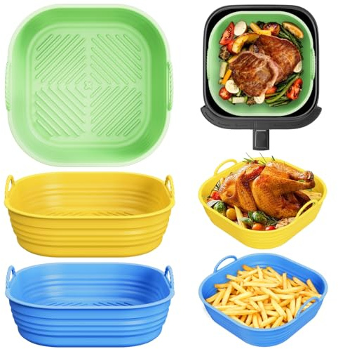 Heißluftfritteuse Silikonform für Philips NA230 Cosori Turboblaze | Silikonform für Ninja AF180EU & Russell Hobbs BPA-frei Wiederverwendbar Silikon Einsatz Backform für Airfryer 5,5L–6,4L