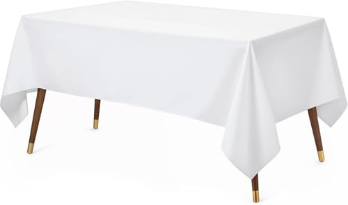 Utopia Kitchen Rectangle Tablecloth 140x240 cm - White Table Cover Machine Washable Table Cloth Perfect for Parties, Weddings and Festivals (55x95 inches)