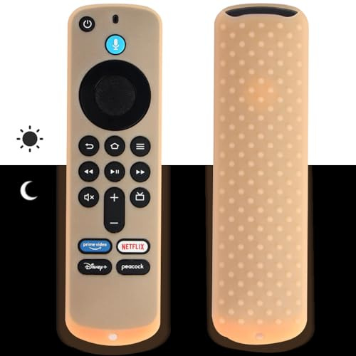 Coque de protection en silicone pour télécommande Smart TV 2025 Amazon Fire TV Stick 4K/Fire TV Stick HD - Coque de protection pour télécommande Smart TV (Orange Glow)