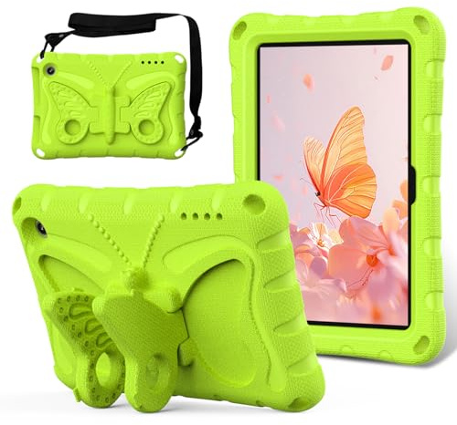 Custodia protettiva per bambini per Kindle Fire HD 7 2022 Release - Custodia leggera antiurto in EVA con design a farfalla, con manico, supporto e tracolla staccabile, custodia per tablet carina per