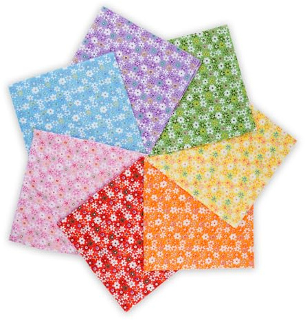7 Stück Baumwollstoff Stoffpaket 50 x 50 cm, Patchwork Stoffe, Stoffreste – DIY Stoff für Basteln, Quilten, Deko & Puppenkleidung Reiner Baumwolle, Modischen Mustern (Buntes)