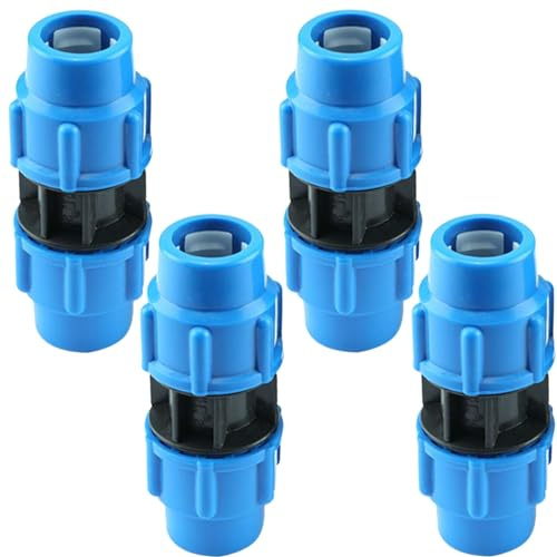 4 Pezzi di Raccordo a vite in PP per Tubo in PE 20 mm, BetterJonny Raccordi PP Raccordo Plastica Frizion Connettore Dritto Idraulici Raccordi Dritto per Tubi