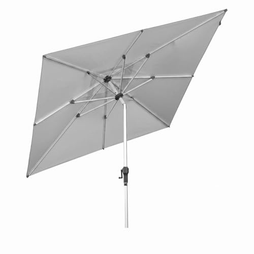 anndora Aluminium Sonnenschirm 2,5 x 2,5 m quadratisch - Sonnenschirm mit Kurbelsystem für Balkon, Garten Terrasse