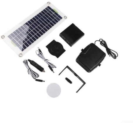 LVYXON Termoventilatore solare da 30 W, 12 V, portatile, per auto, camper, campeggio, soluzione di riscaldamento esterno resistente alle intemperie con pannello cristallino