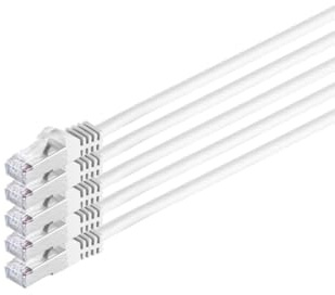 Kabelbude.eu Netzwerkkabel Patchkabel Ethernet LAN Kabel CAT 7 S/FTP PIMF Halogenfrei RJ45 Weiß 3m