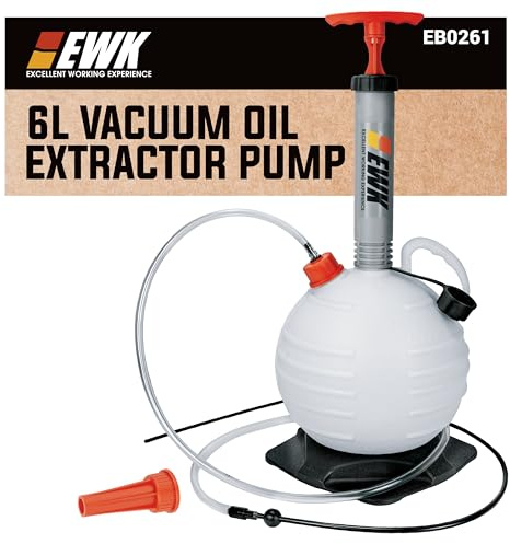 EWK Bomba extractora de aceite al vacío de 6 litros, bomba de cambio de aceite portátil para automoción, barco marino, moto acuática, cambio rápido de aceite y evacuador de líquido de drenaje rápido