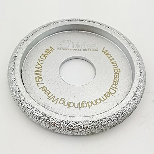 DIATOOL 3 pouces / 75MM Meule Diamantée Courbe Convexe Brasée pour Pierre Meule Diamantée à la Main Grain 60 Diamant Hauteur 10mm