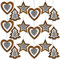 by Robelli Shabby Chic Wooden Christmas Tree Hanging Pendant Baubles Decorations (18 x Grey/White Cut Outs)