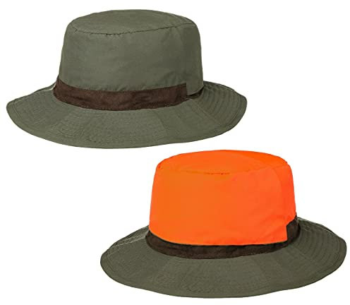 Lodenhut Manufaktur Signal Wendehut Fischerhut Jagdhut Anglerhut Signalhut Stoffhut (XL (60-61 cm) - Oliv)