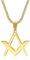 BOBIJOO Jewelry - Pendentif Discret Collier Symbole Franc Maçonnerie Equerre Compas Acier Or Doré Plaqué Chaîne
